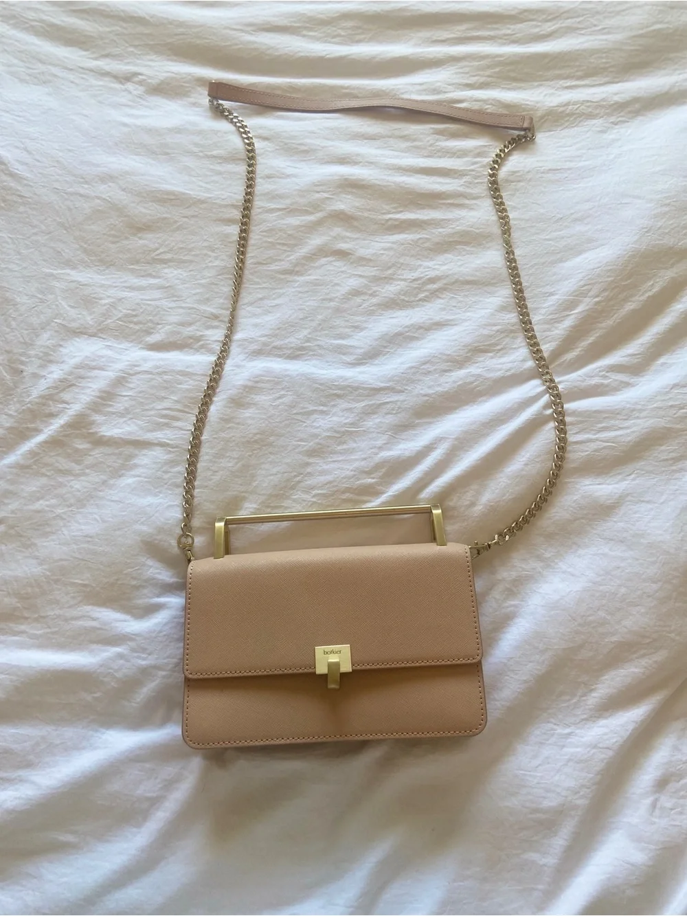 Botkier Nude Blush Leather Crossbody with Gold Hardware